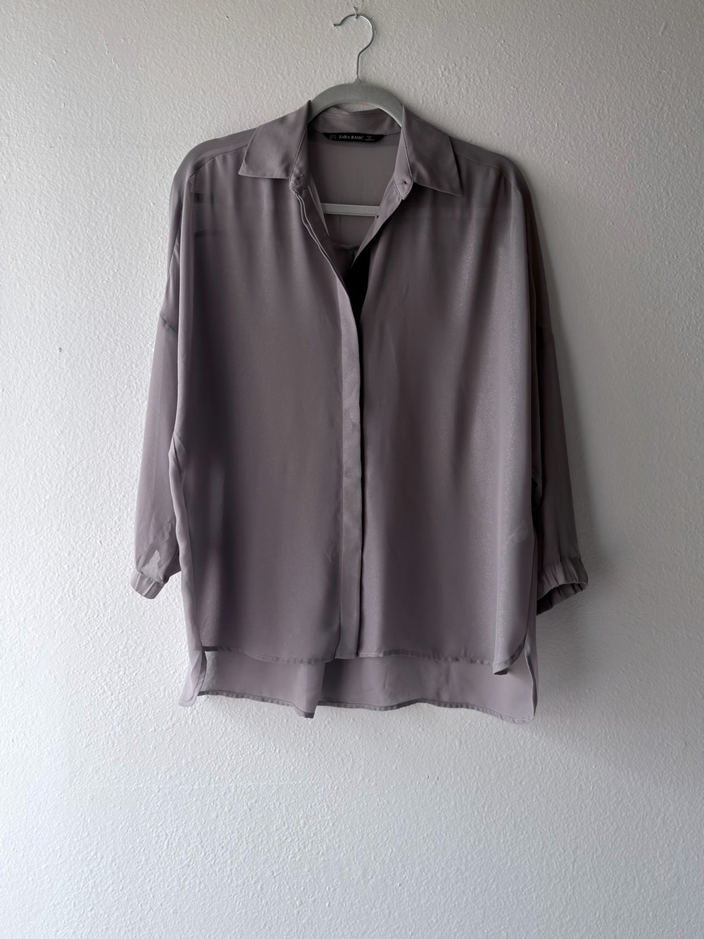 Zara transparent Button-Front Blouse
